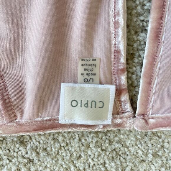 Cupio Pink Crushed Velvet Bell Sleeve Tunic Boho Top Size L Gypsy Y2K - Picture 8 of 10